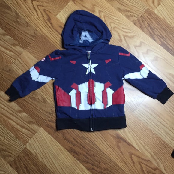 Marvel Avengers CAPTAIN America Hoodie NeW Boys size 10//12 Zip-Up Jacket NWT